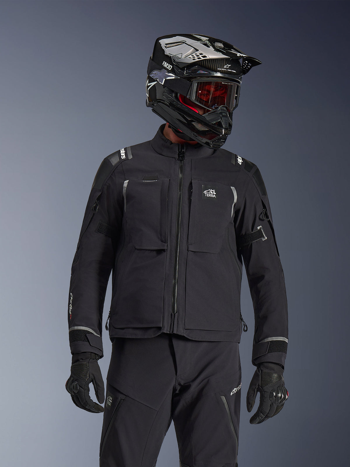 Alpinestars Andes Pro Drystar XF Motorjas Zwart, vooraanzicht 2