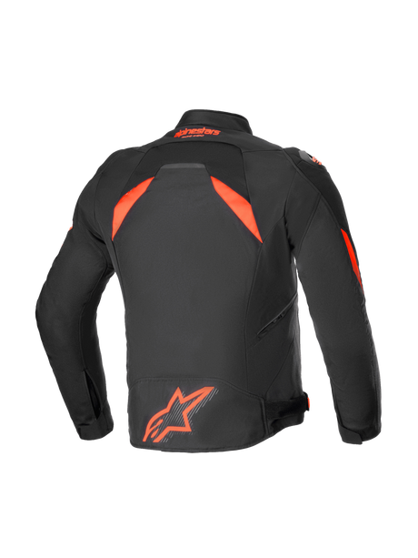 Alpinestars T-GP R v3 Drystar Motorjas Zwart, fluorood en wit, achteraanzicht