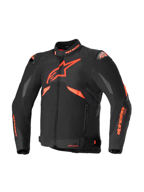 Alpinestars T-GP R v3 Drystar Motorjas Zwart, fluorood en wit, vooraanzicht