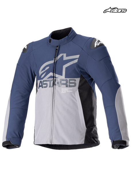 Alpinestars SMX Waterproof Motorjas Blauw en grijs, vooraanzicht