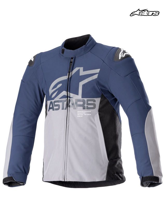 Alpinestars SMX Waterproof Motorjas Blauw en grijs, vooraanzicht