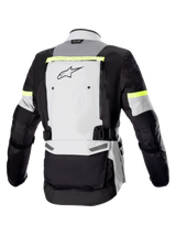 Alpinestars Bogota Pro Drystar Motorjas Grijs en fluogeel, achteraanzicht