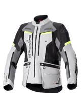 Alpinestars Bogota Pro Drystar Motorjas Grijs en fluogeel, vooraanzicht