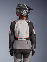 Alpinestars Andes v4 Drystar Motorjas Dames Grijs en rood, achteraanzicht