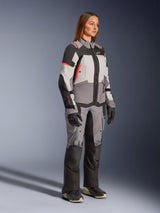 Alpinestars Andes v4 Drystar Motorjas Dames Grijs en rood, schuin vooraanzicht