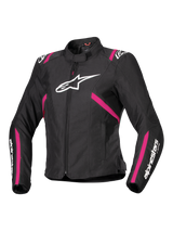 Alpinestars T-SPS v2 Waterproof Motorjas Dames Zwart, wit en roze, vooraanzicht