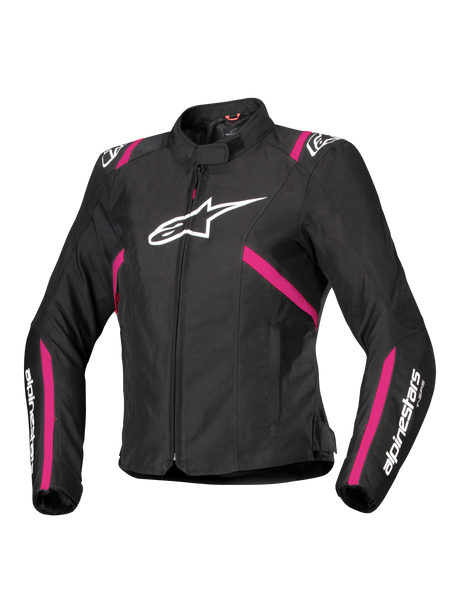 Alpinestars T-SPS v2 Waterproof Motorjas Dames Zwart, wit en roze, vooraanzicht