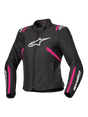 Alpinestars T-SPS v2 Waterproof Motorjas Dames Zwart, wit en roze, vooraanzicht
