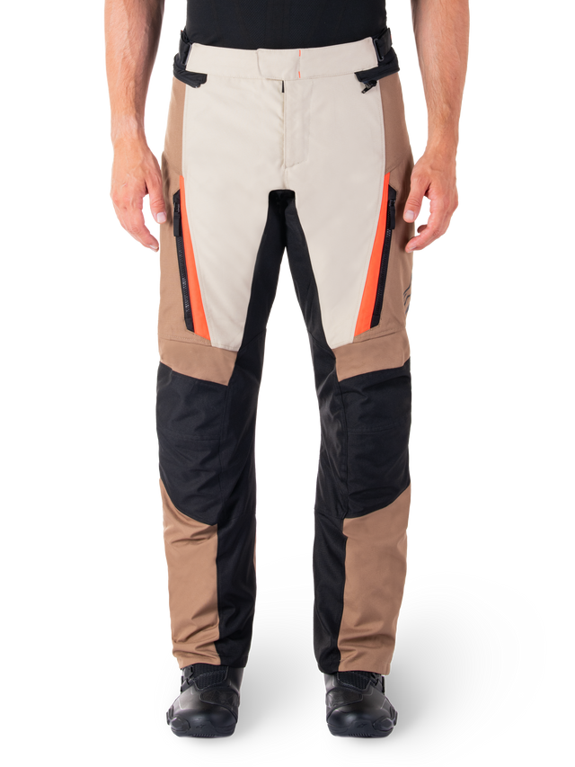 Alpinestars ST-1 Waterproof Motorbroek Beige en rood, productfoto 1
