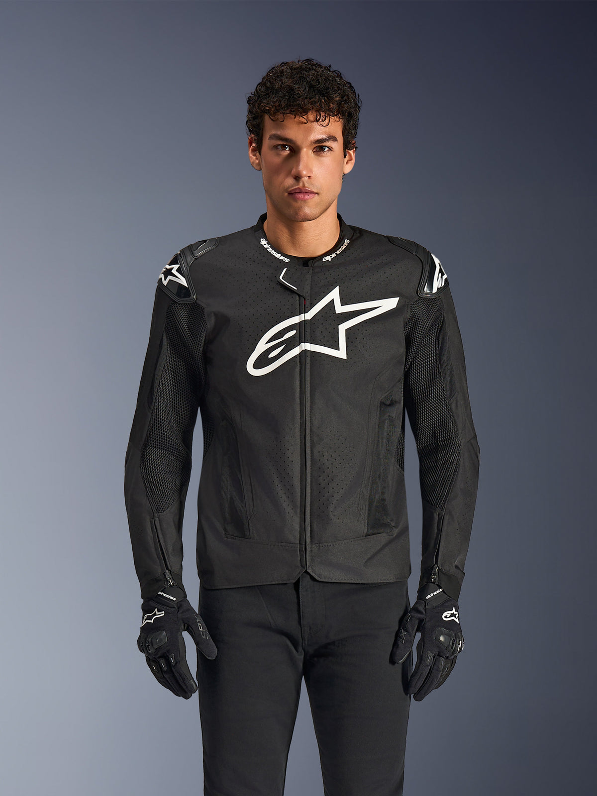 Alpinestars T-GP Air Motorjas Zwart, vooraanzicht