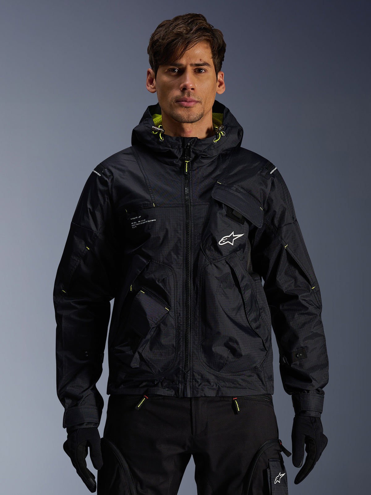 Alpinestars Mogress Air Motorjas Zwart en geel, productfoto 1