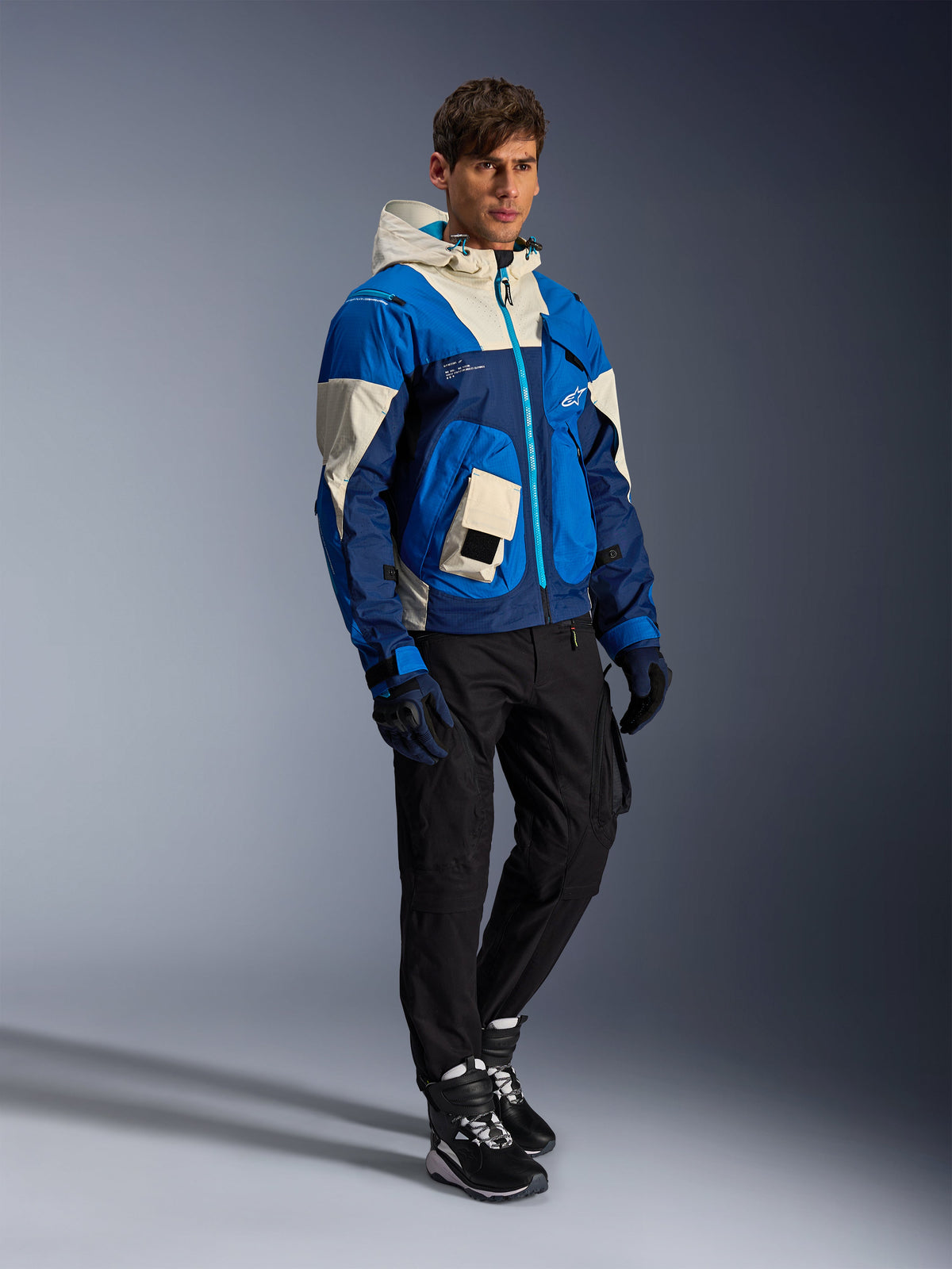 Alpinestars Mogress Air Motorjas Blauw en beige, productfoto 2
