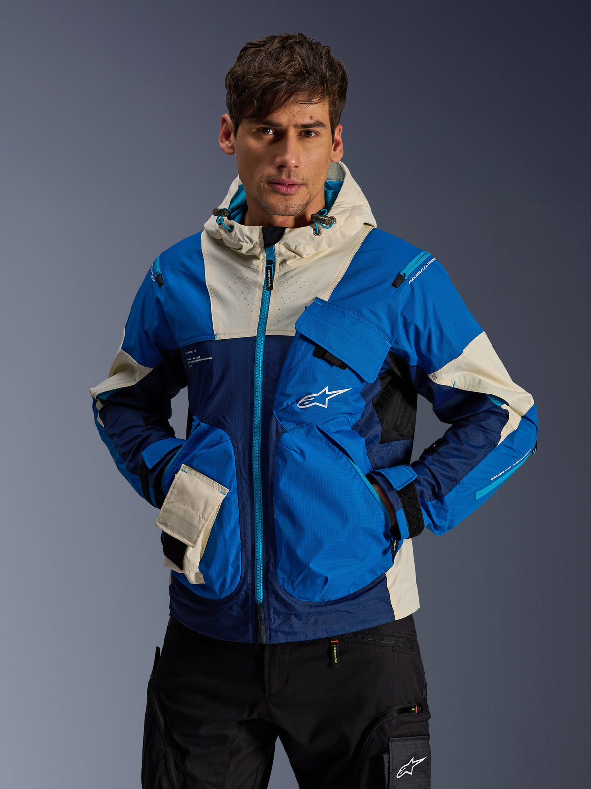 Alpinestars Mogress Air Motorjas Blauw en beige, productfoto 4