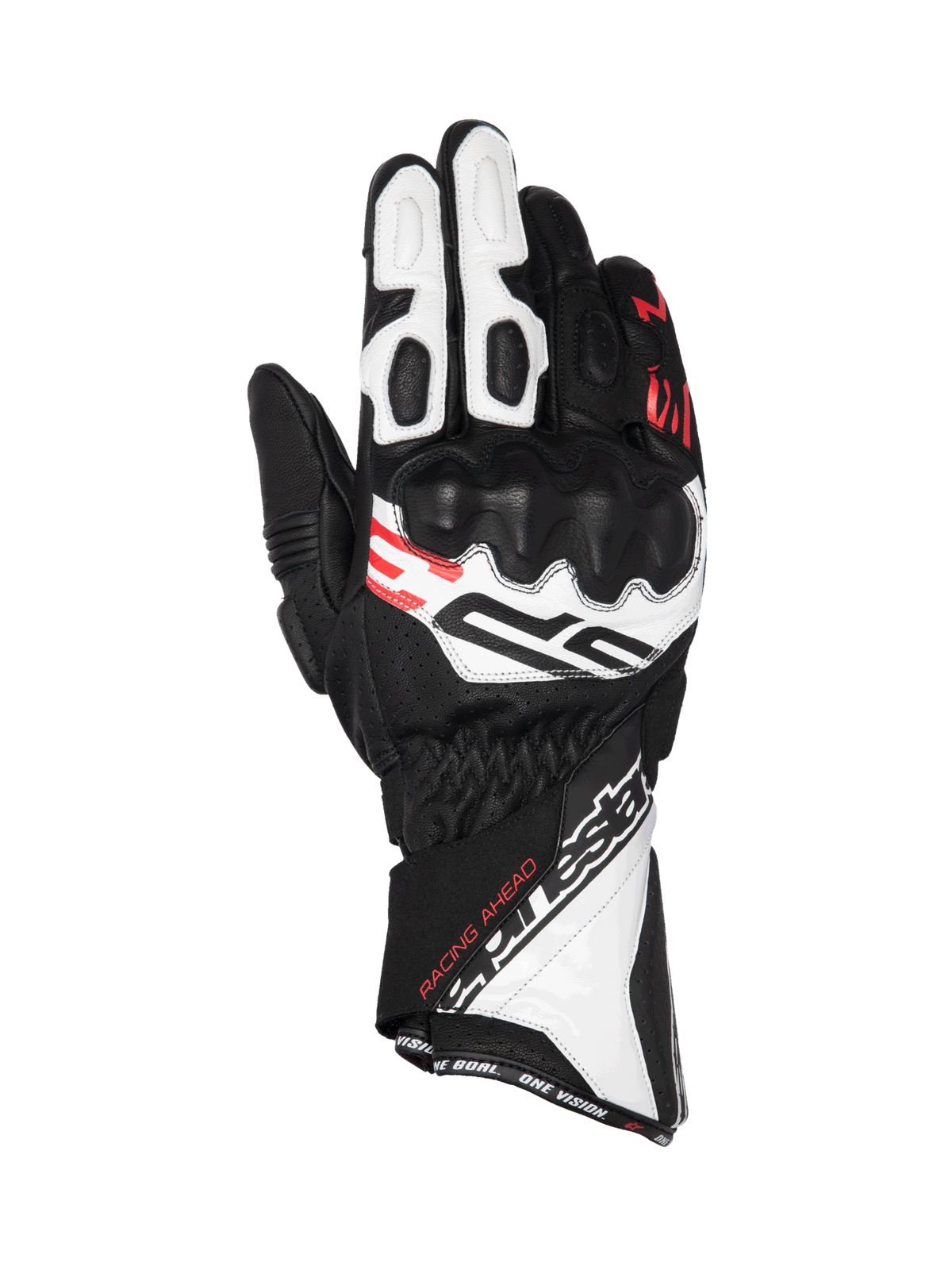 Alpinestars SP-3 Motorhandschoenen Zwart, wit en rood, vooraanzicht