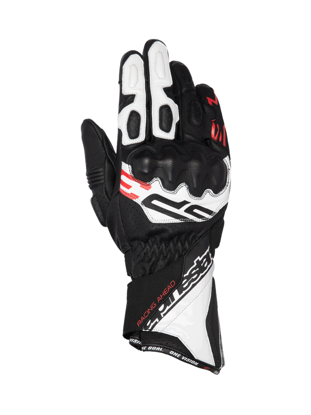 Alpinestars SP-3 Motorhandschoenen Zwart, wit en rood, vooraanzicht