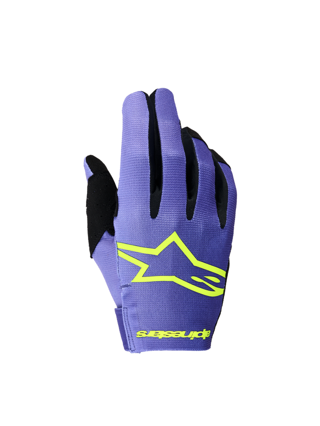 Alpinestars Radar Motorhandschoenen Paars en fluogeel, vooraanzicht