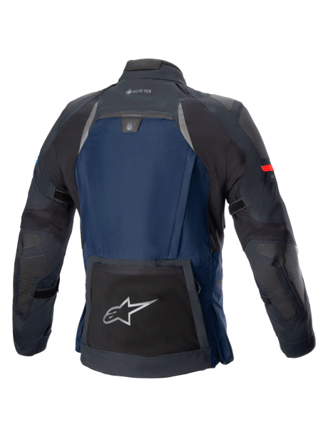 Alpinestars Boulder Gore-Tex Motorjas Blauw en zwart, achteraanzicht