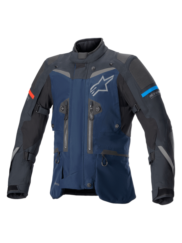 Alpinestars Boulder Gore-Tex Motorjas Blauw en zwart, vooraanzicht