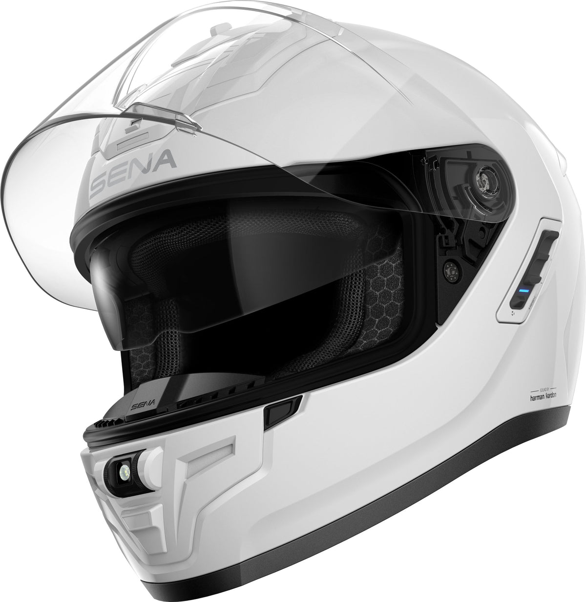 Sena Phantom Helm Wit, motorhelm van Sena, productfoto 2