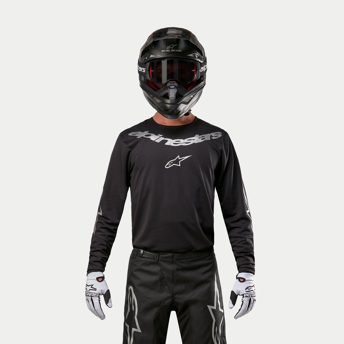 Alpinestars Fluid Graphite Crossshirt Zwart en zilver, productfoto 5