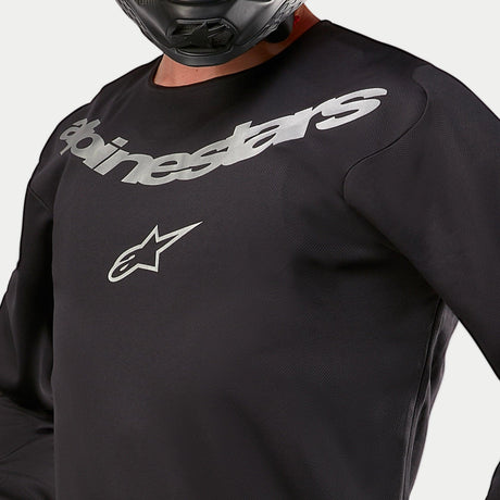 Alpinestars Fluid Graphite Crossshirt Zwart en zilver, productfoto 6