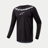 Alpinestars Fluid Graphite Crossshirt Zwart en zilver, vooraanzicht 2