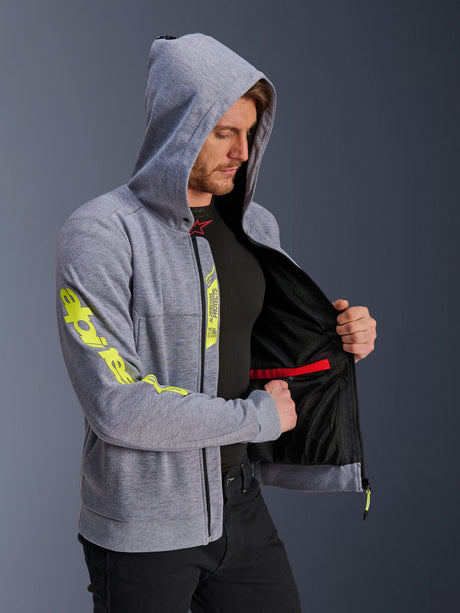 Alpinestars Chrome v2 Motorjas Grijs en fluogeel, productfoto 4