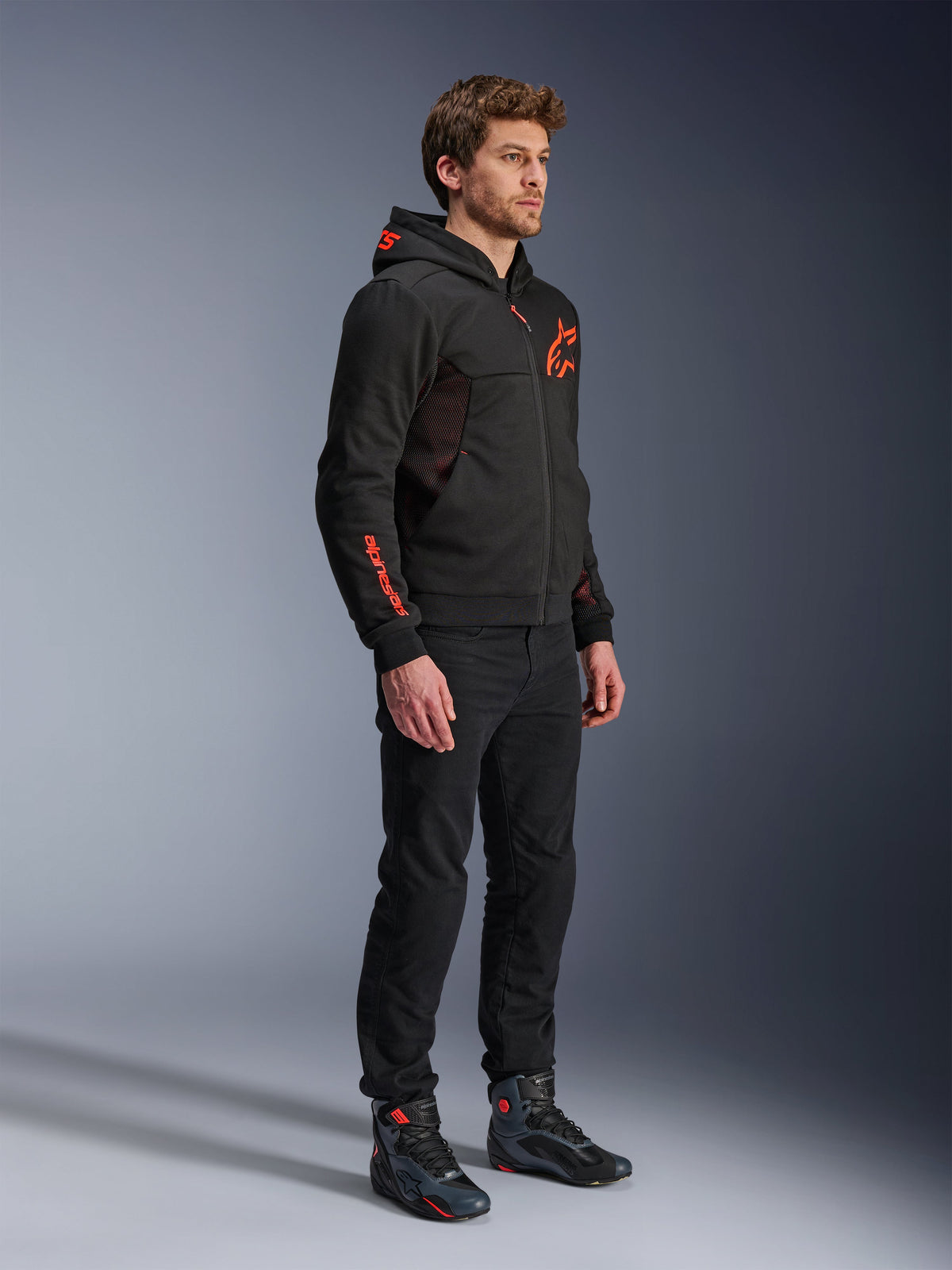 Alpinestars Chrome Air Motorjas Zwart en fluorood, productfoto 2