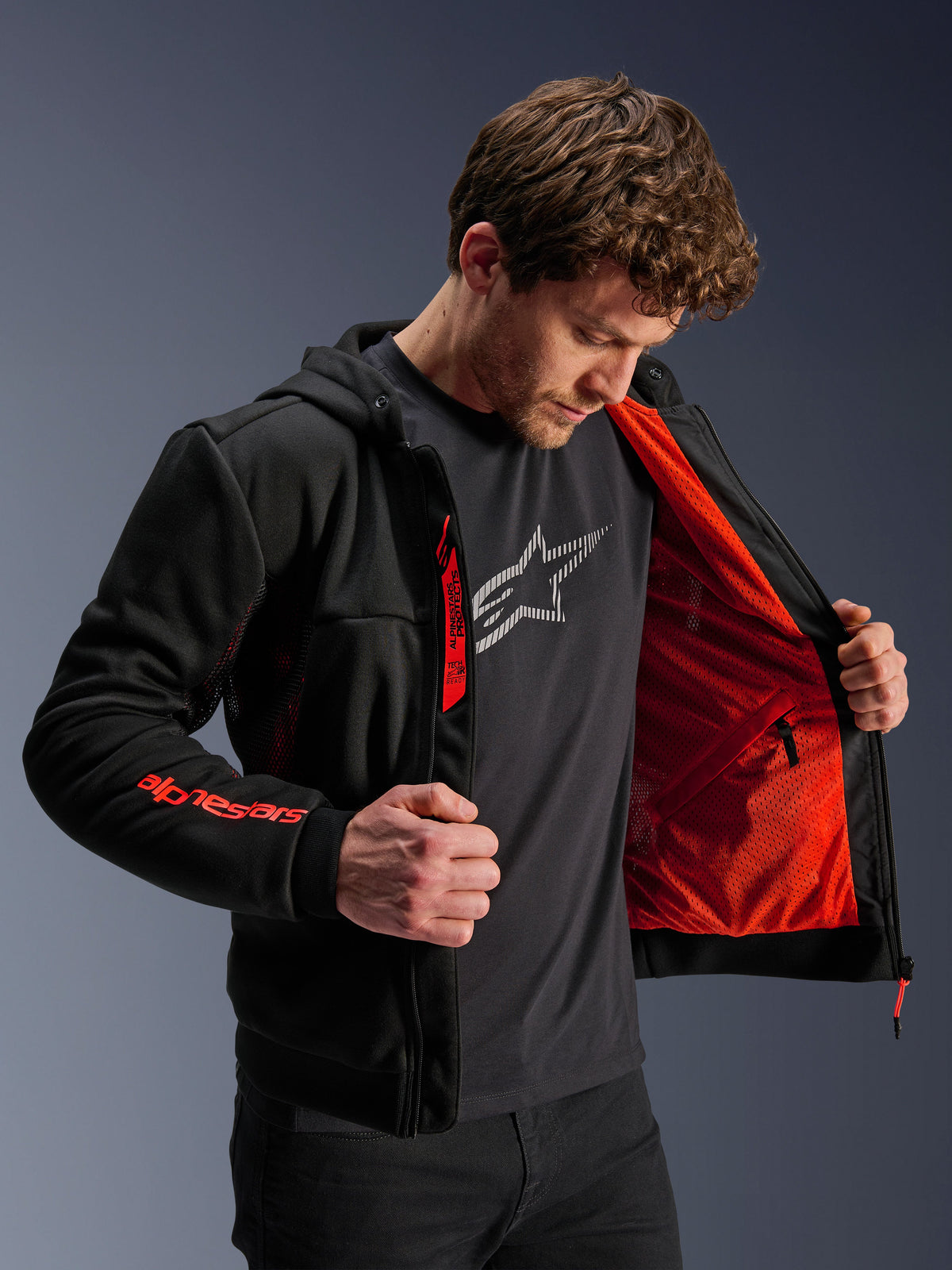 Alpinestars Chrome Air Motorjas Zwart en fluorood, productfoto 5