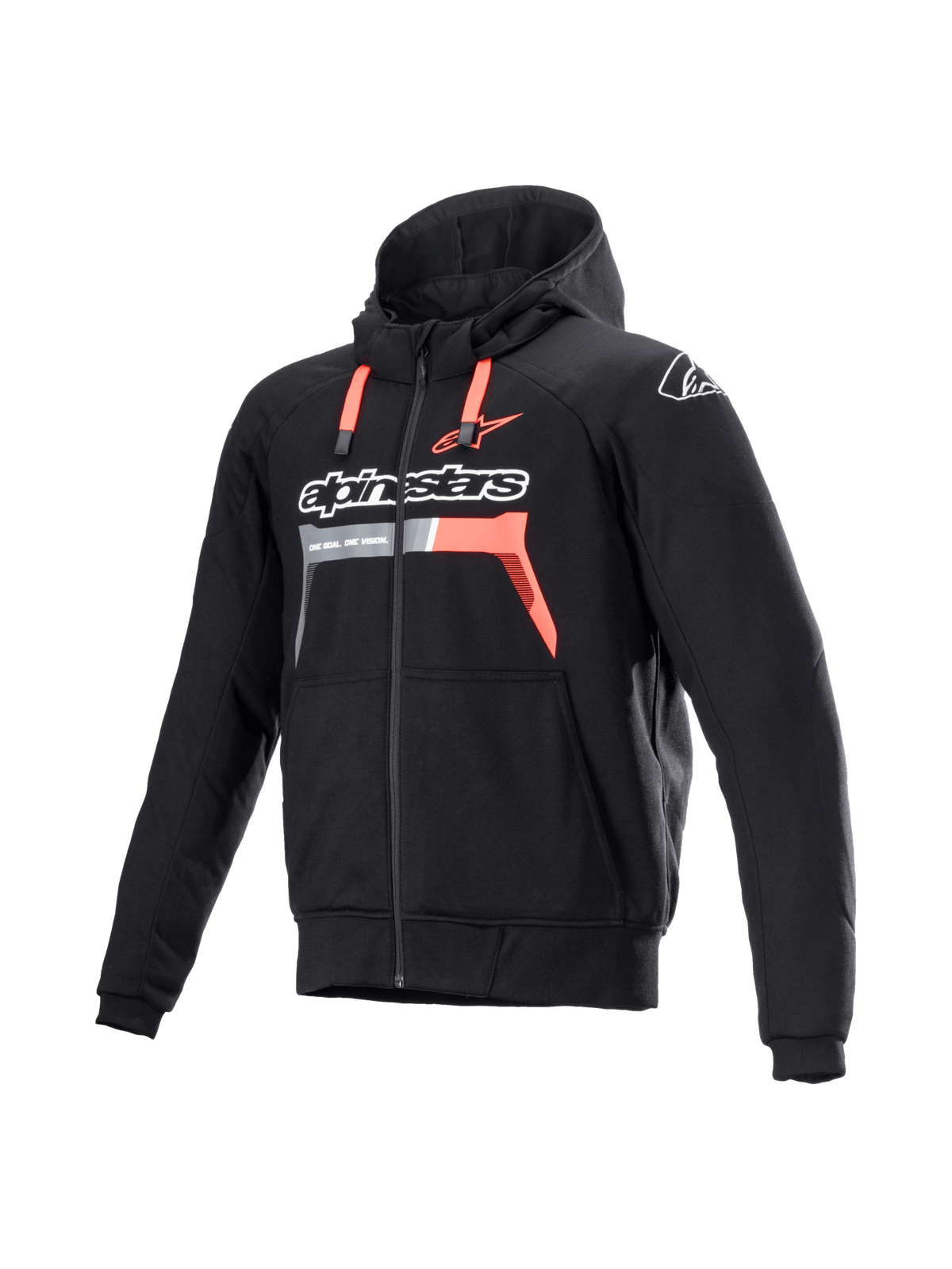 Alpinestars Chrome Ignition Motorjas Zwart en rood, vooraanzicht