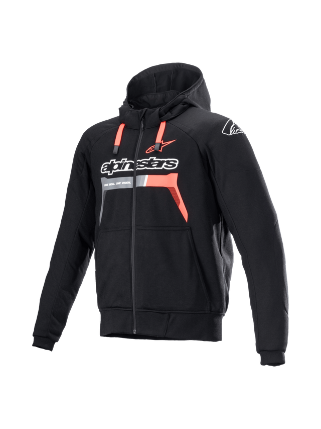 Alpinestars Chrome Ignition Motorjas Zwart en rood, vooraanzicht