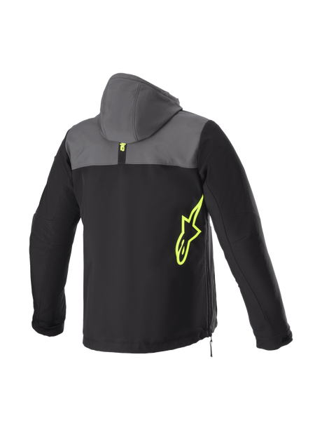 Alpinestars Sherpa Hoodie Grijs, zwart en fluogeel, achteraanzicht