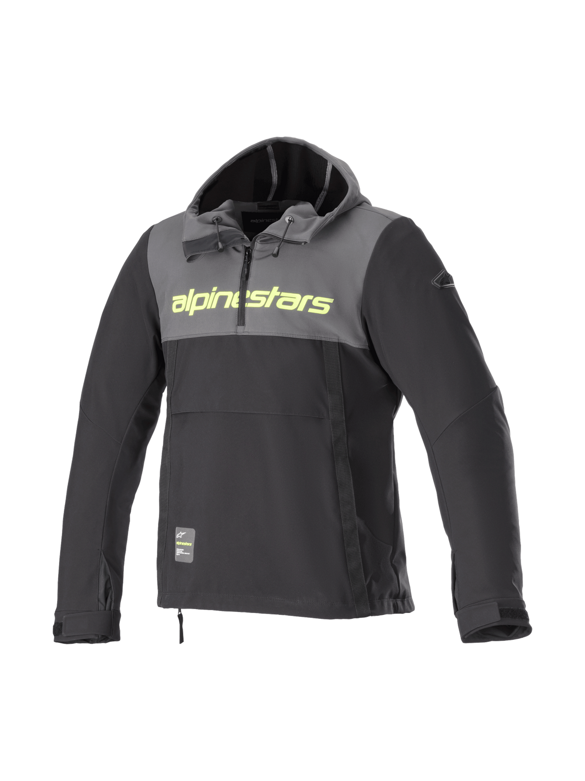 Alpinestars Sherpa Hoodie Grijs, zwart en fluogeel, vooraanzicht