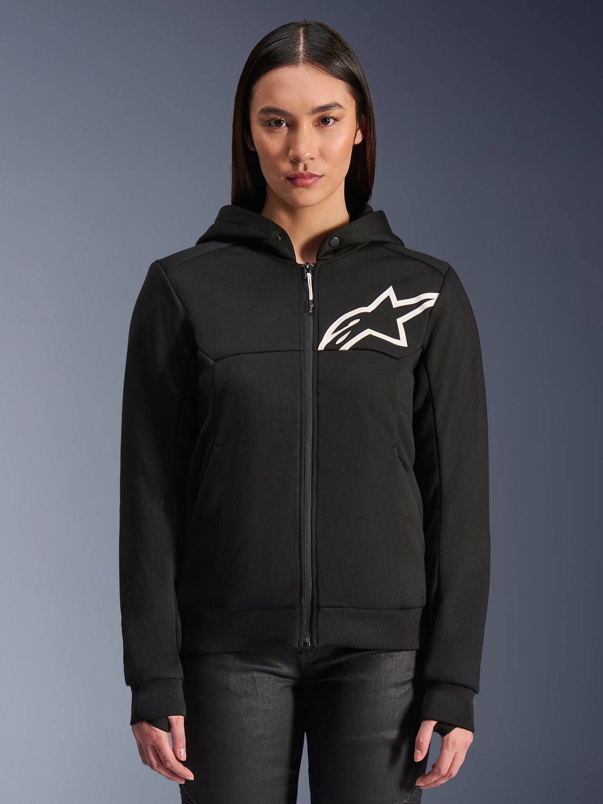 Alpinestars Chrome v2 Hoodie Dames Zwart en wit, productfoto 1