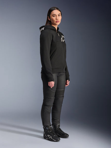 Alpinestars Chrome v2 Hoodie Dames Zwart en wit, productfoto 2