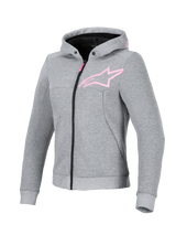 Alpinestars Chrome v2 Hoodie Dames Grijs en roze, vooraanzicht