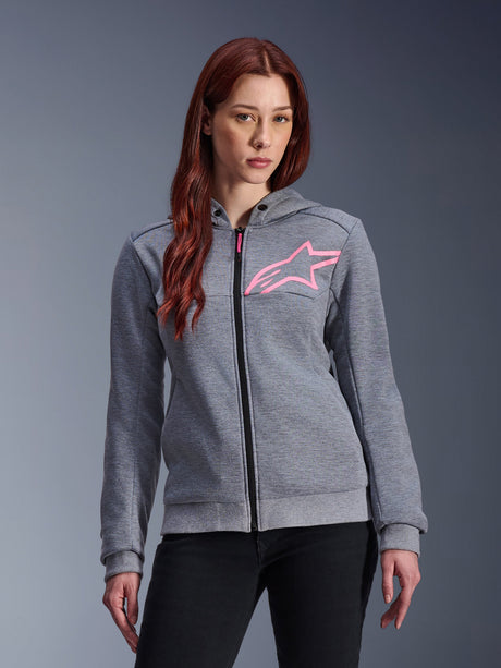 Alpinestars Chrome v2 Hoodie Dames Grijs en roze, productfoto 1