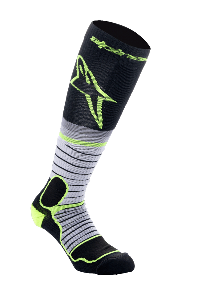 Alpinestars Socks MX Pro Accessoire Zwart, grijs en fluogeel, vooraanzicht