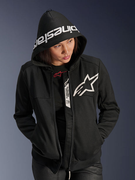 Alpinestars Chrome v2 Hoodie Dames Zwart en wit, productfoto 5