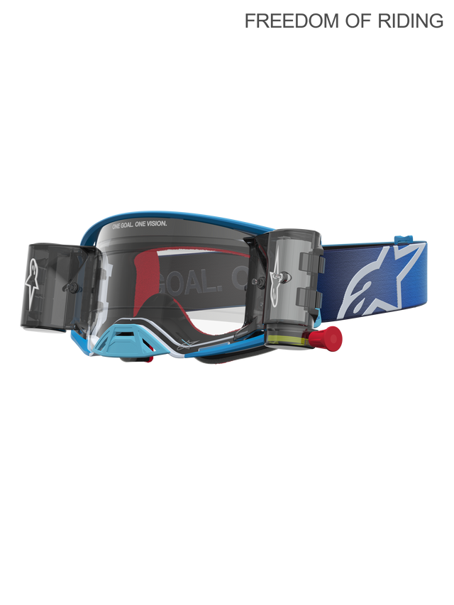 Alpinestars Supertech Firma Roll-Off Crossbril Blauw en zilver, productfoto 1