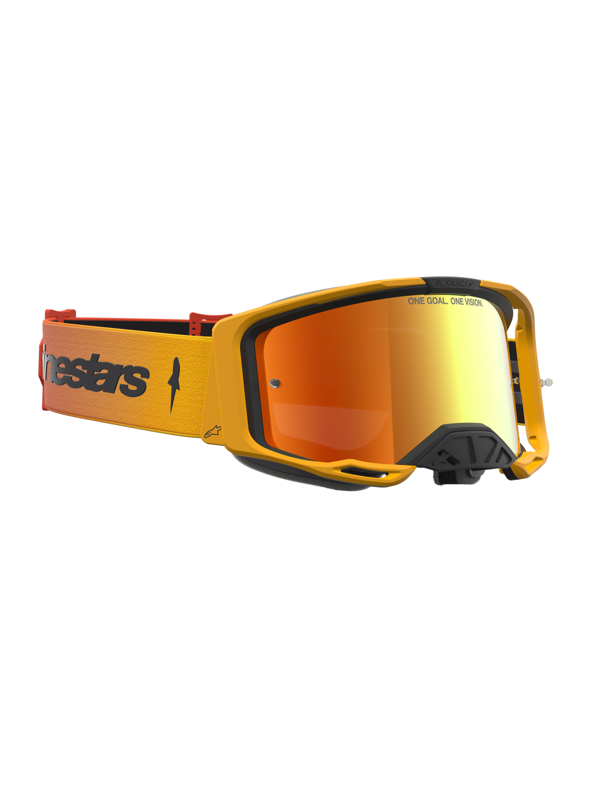 Alpinestars Vision 8 Amber Crossbril Rood en zwart met spiegellens, productfoto 3