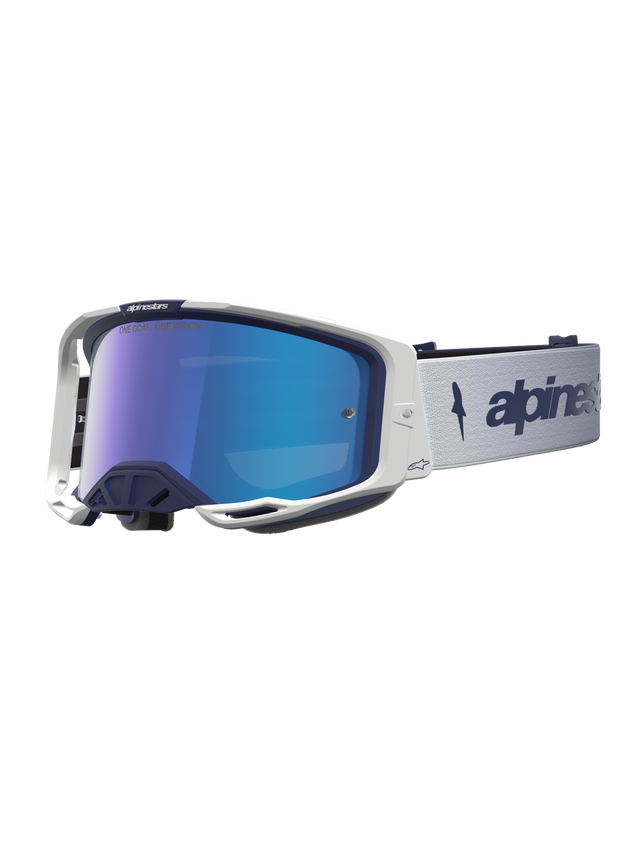 Alpinestars Vision 8 Amber Crossbril Blauw en wit met spiegellens, productfoto 1