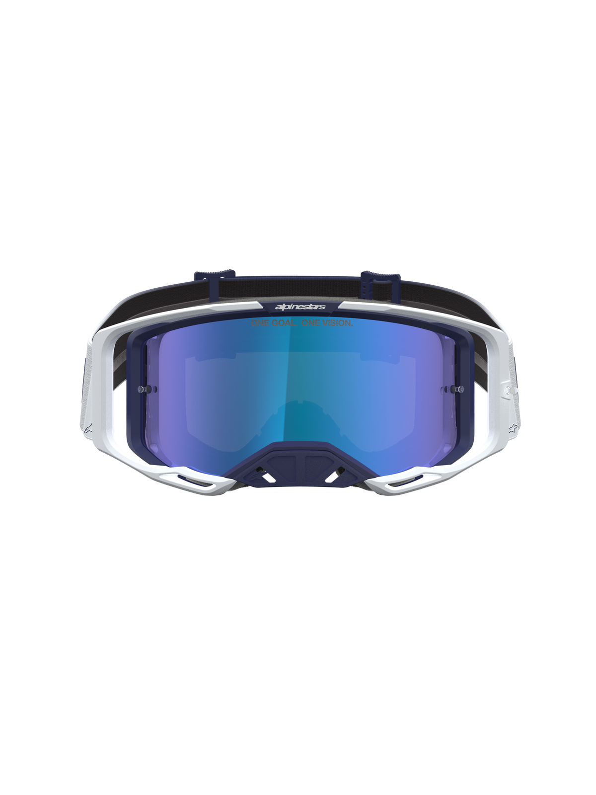 Alpinestars Vision 8 Amber Crossbril Blauw en wit met spiegellens, productfoto 2