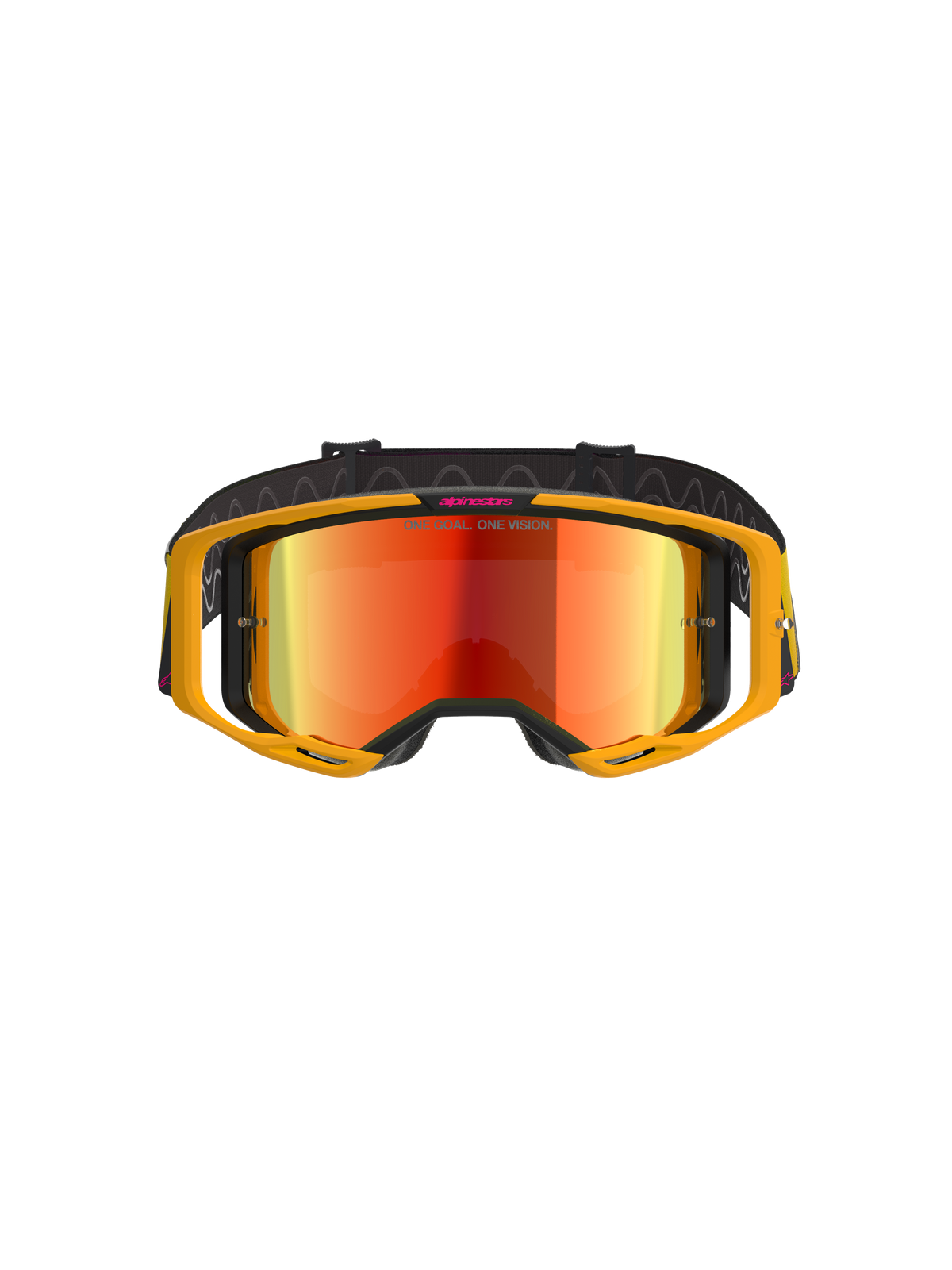 Alpinestars Vision 8 Corp Crossbril Geel, roze en rood, productfoto 2