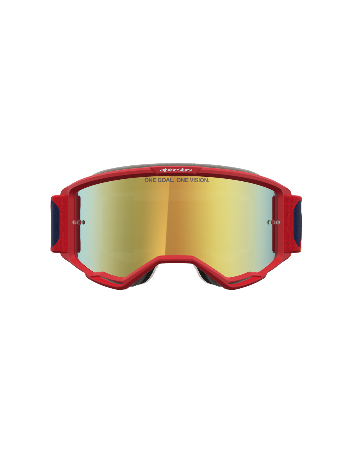 Alpinestars Vision 5 Drag Crossbril Rood, blauw en goud, productfoto 2