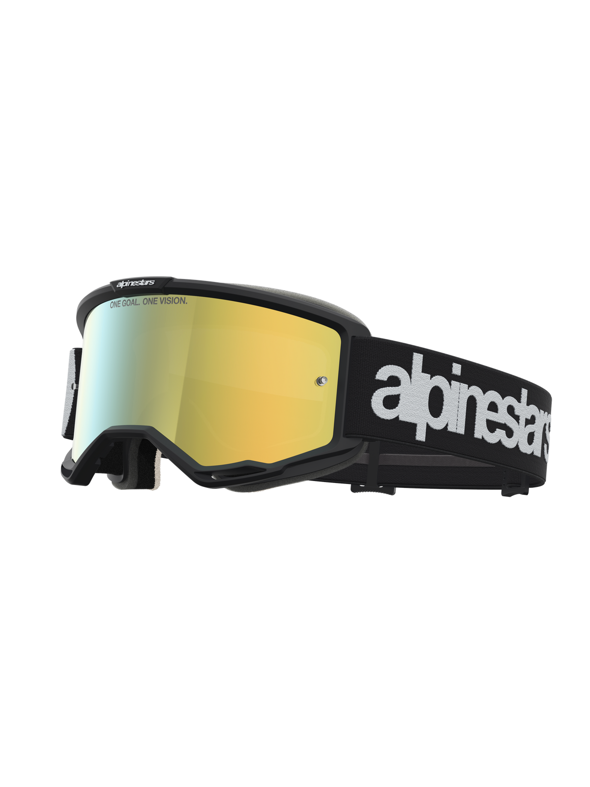 Alpinestars Vision 5 Hone Crossbril Zwart, wit en goud, productfoto 1