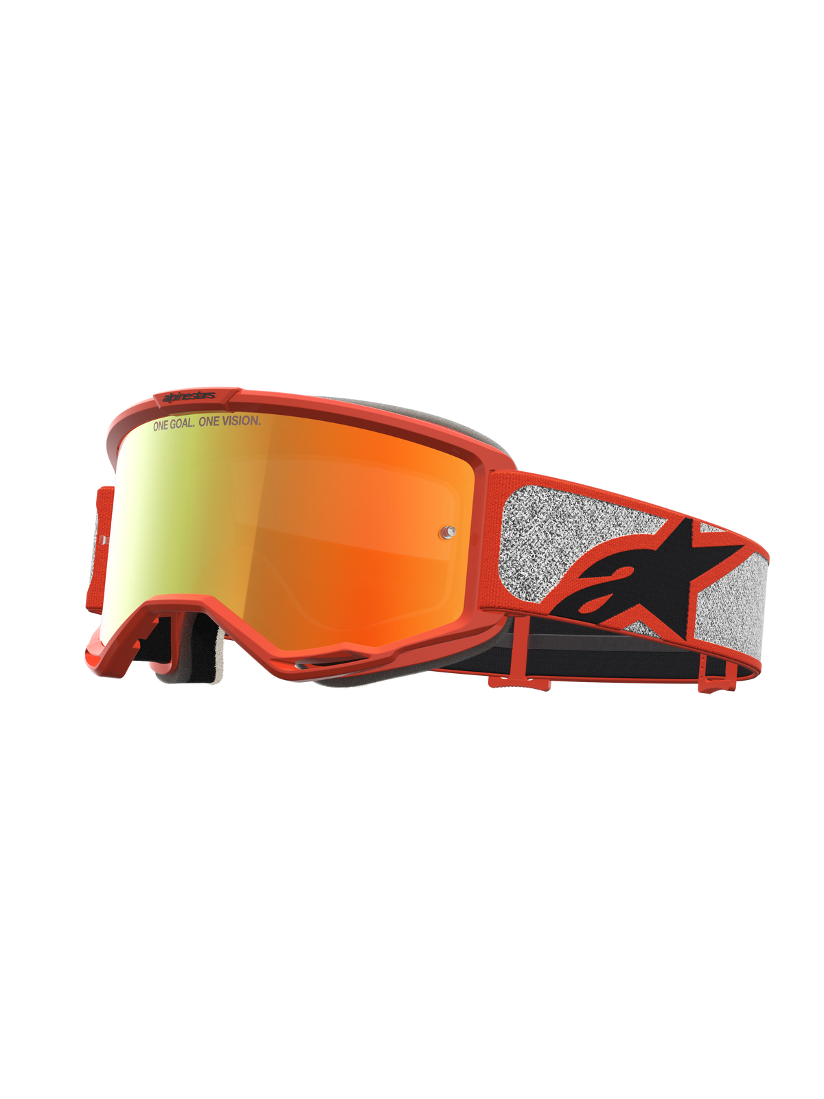 Alpinestars Vision 5 Rora Crossbril Zilver, oranje en rood, productfoto 1