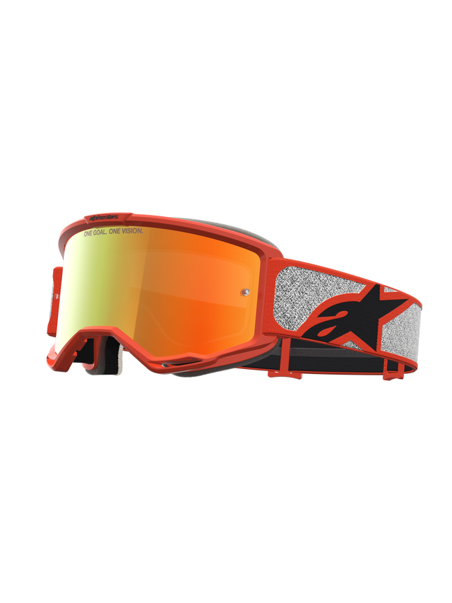 Alpinestars Vision 5 Rora Crossbril Zilver, oranje en rood, productfoto 1