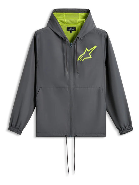 Alpinestars Speeder Chromium Windbreaker Motorjas Grijs en fluogeel, productfoto 1