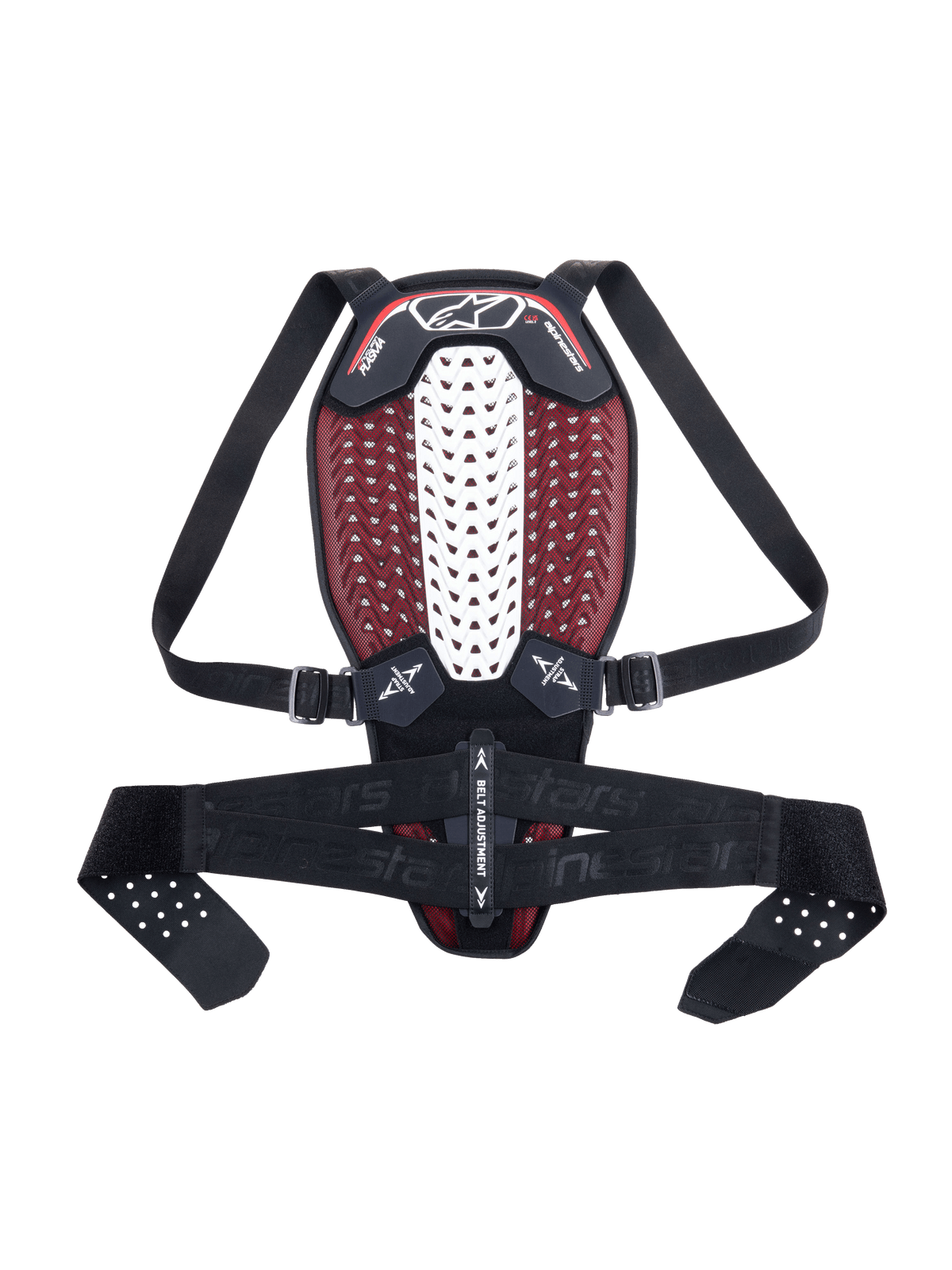 Alpinestars Nucleon Plasma Rugprotector Zwart, rood en wit, vooraanzicht